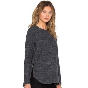 Vince Grey Textured Terry Raglan Sweatshirt